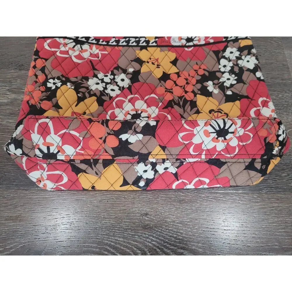 Vera Bradley Bittersweet Toggle Tote‎ Shoulder Bag Boho Red Flower #2